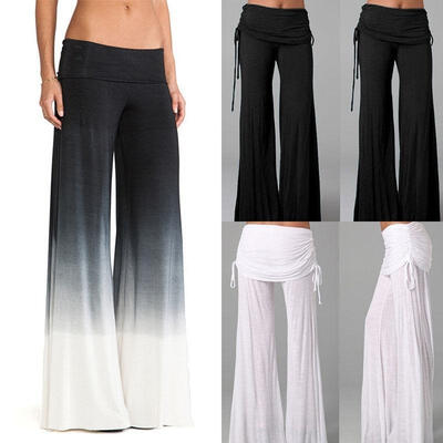 

Hot Women&39s Casual Stretch Pants Wide Leg Long Bohemian Loose Palazzo Trousers