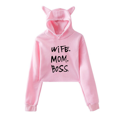 

Tailored Womens Winter Personality Cat Ears Lumbar Loose Fleece Hooded Sweatshirt