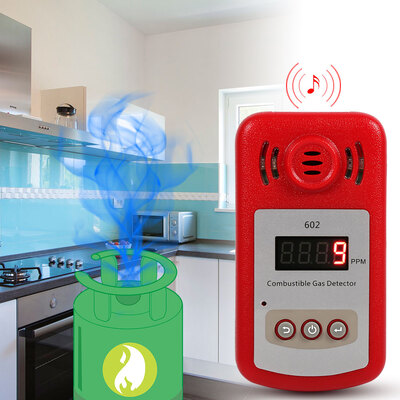 

1Pc 300-10000PPM Combustible Natural Gas Methane Leak Detector with Sound Alarm & Light Flash Gas Tester Digital Gas Detector