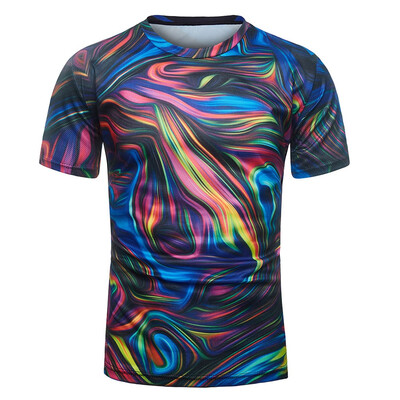 

Toponeto Fashion Mens 3D Printing Creative Round Neck Casual Short Shirts Top Blouse