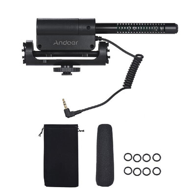 

Andoer Recording Condenser Microphone Photography Interview Cardioid Directional Video Microphone for Canon Nikon Sony DSLR ILDC C