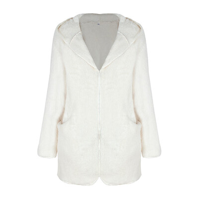 

Fashion Womens Winter Warm Outwear Tops Soft Fleece Fur Hoodie Comfy Jacket Coat