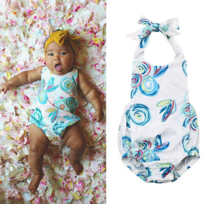 

Canis Newborn Baby Girls Summer Romper Bodysuit Jumpsuit Outfits Sunsuit Clothes