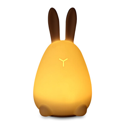 

Rabbit Night Light Pat Silica Gel Colorful Lamp 7 LEDs for Bedroom