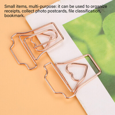 

Greensen 12Pcsbox Rose Gold Color Metal Electroplating Paper Clips Funny Bookmark Marking Clip Bookmark Clips Card clip