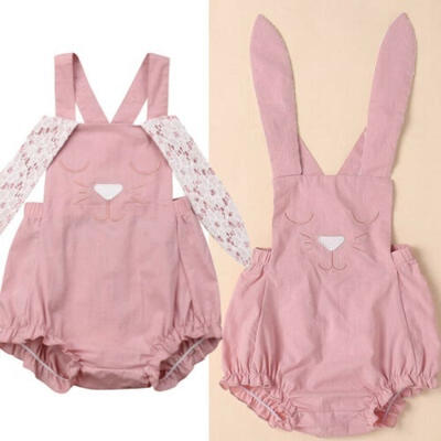 

Easter Newborn Baby Girl Bunny Ears Sleeveless Romper Bodysuit Outfit Clothes