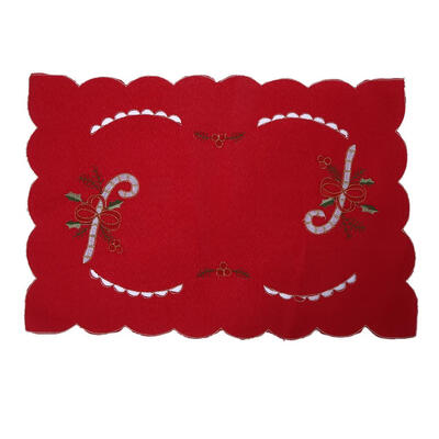 

Christmas Embroider Hollow Dining Cup Pad Mat Party Dish Pad for Home Decor
