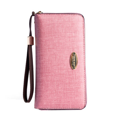 

Solid Color Faux Leather Long Purse Women Zipper Clutch Phone Holder Wallet