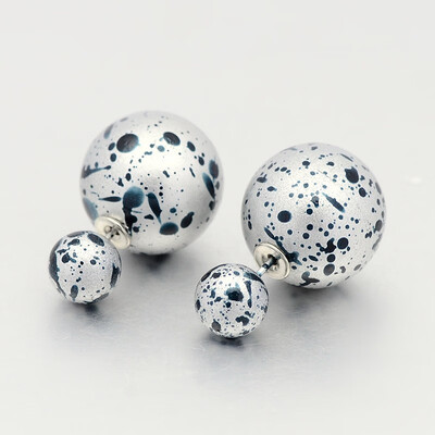 

Hot Selling Double Faced Spray Painted Acrylic Ball Ear Studs LightSteelBlue Ball 8mm & 16mm Pin 08mm