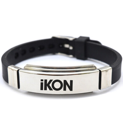 

Kpop BTS Bangtan Boys EXO Blackpink GOT7 Seventeen Stainless Steel Silicone Wristband Bracelet Hot Gift for ARMY