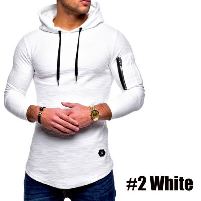 

Mens Muscle Hoodie Tank Top Bodybuilding Gym Workout Long Sleeve Vest T-shirt