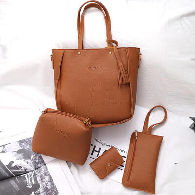 

Tailored Women Four Set Handbag Shoulder Bags Four Pieces Tote Bag Crossbody Wallet BK