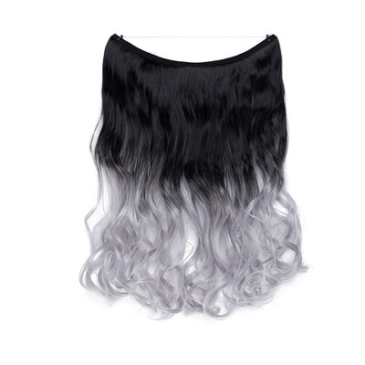 

Invisible Wire No Clips in Hair Extensions Secret Fish Line Hairpieces Silky Straight real natural Synthetic