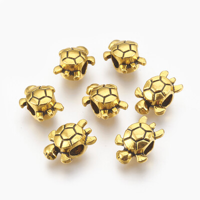 

Tibetan Style Alloy European Beads Large Hole Beads Tortoise Lead Free Antique Golden 165x125x9mm Hole 45mm