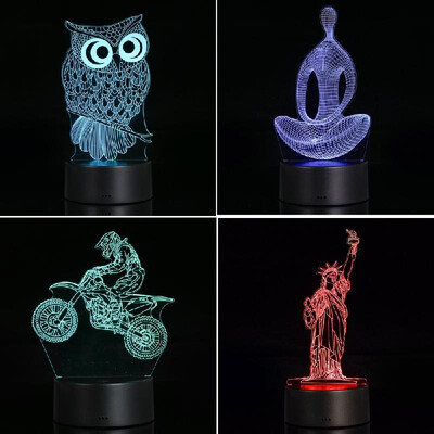 

3D Visual Illusion Lamp Transparent Acrylic Night Light 7 Color Changing LED Lamp 15
