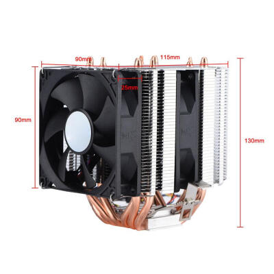 

Greensen Quiet 4pin 6 Heatpipe CPU Cooler Dual-tower Air Cooling 800-2200 Revolution Heatpipe CPU Cooler