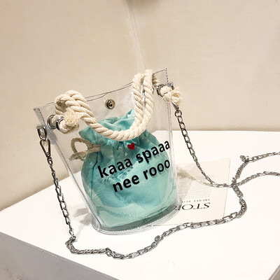 

Summer fresh bucket bag Sen handbag handbags new 2019 wild ins chain jelly bag Messenger bag