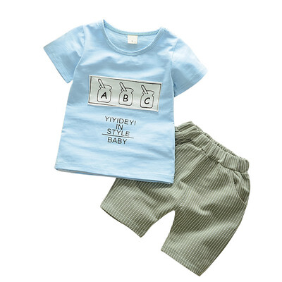 

Kozart Casual And Active Baby Boys Girls Cotton Letter Print Short Sleeve Tops ShirtShorts 2pcsset Clothes Set