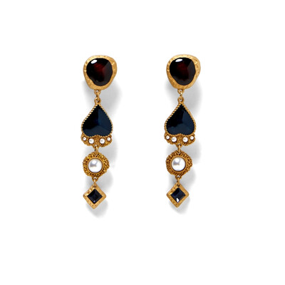 

2019 New arrival 20 colors vintage Big Crystal Statement Earrings Ethnic rhinestone long dangle earrings ZA Earrings