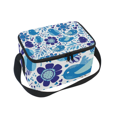 

ALAZA Lunch Box Insulated Blue Birds Lunch Bag Large Cooler Tote Bag for Men Women