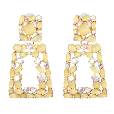 

2019 Fashion za Brand crystal geometirc Drop Earring For Women Party Gifts ethnic Statement rhinestone Earrings Jewelry