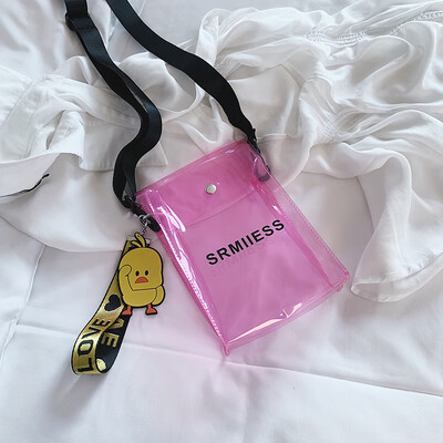 

Bag female 2019 new ins super fire summer Korean transparent jelly shoulder bag student mobile phone Messenger bag
