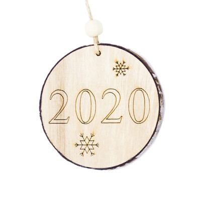 

Christmas Tree Pendant Bark Pentagram Carving Letters Snowflake Carved Wooden Round Pendant Indoor Holiday Decoration