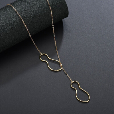 

Minimalist Geometric Pendant Necklace Sweet Gold Beads Chain Butterfly Sweet Romantic Lady Fashion Jewelry Girlfriend Gift