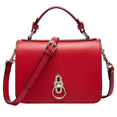 

Simple ladys handbag leather one shoulder inclined handbag