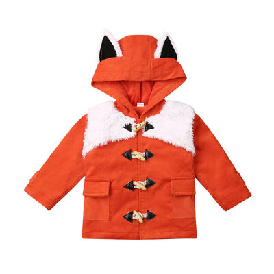 

Toddler Girls Boy Winter Warm Fox Hooded Button Coat Jacket Outerwear Clothes