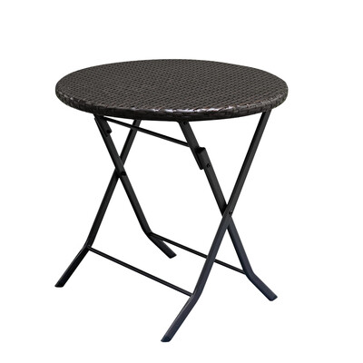 

3 Piece Rattan Table & Chair Set Outdoor Garden Yard Furniture Brown Gradient US