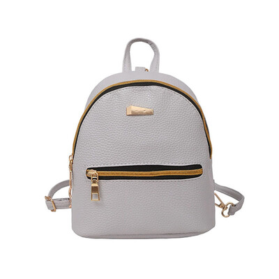 

Fashion Solid Color Shoulder Pu Material Travel Backpack Girl Ladies