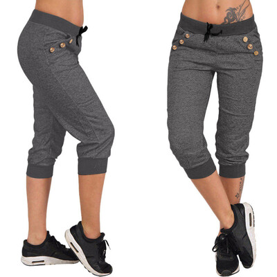 

Womens Summer Casual Solid color Sports Outdoor Pants Womens Slim Yoga Pants