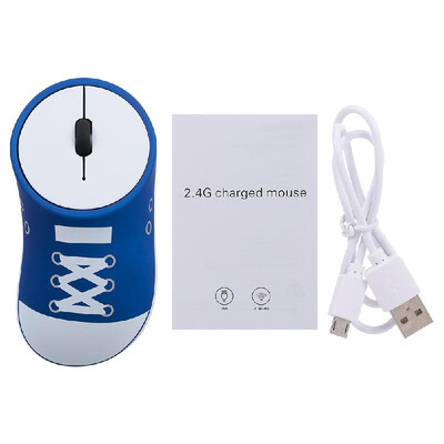 

Wireless Rechargeable Mouse Sneaker Mice 24G Wireless Office Mouse Silent Click Auto-sleep Plug&Play Red