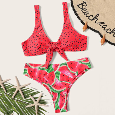 

Saidsome Women Print Push-Up Padded Bra Beach Bikini Set Swimsuit Beachwear Swimwear