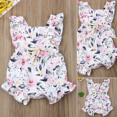 

AU Newborn Kids Baby Girl Clothes Sleeveless Romper Ruffle Cotton&Linen Outfits