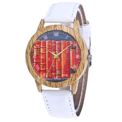 

RM Womens Fashion Casual Leather Strap Analog Quartz Round Watch