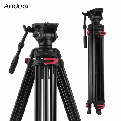 

Andoer XTK-8018 Professional Photography Tripod Stand Aluminium Alloy with 360° Panorama Fluid Hydraulic Bowl Head Horseshoe-shape