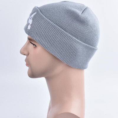 

Unisex Women Men Knitted Hat Contrast Letters Ribbed Slouchy Baggy Hip Hop Cool Warm Winter Kullies Beanies