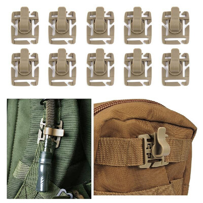 

10 Pieces Tactical Gear Strap Clip for Molle Backpack Webbing Attachments D Ring Hook Tactical Vest Belt