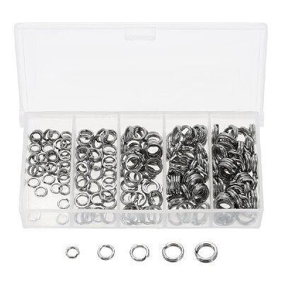 

200PCS Stainless Steel Double Split Rings Connection Ring Fishing Hook Lure Connectors Double Loops Fishing Accessories