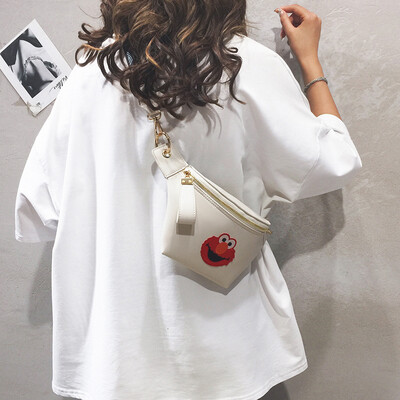 

Waist bag female tide ins2019 new Korean version of the wild broadband shoulder Messenger bag net red texture foreign small chest bag