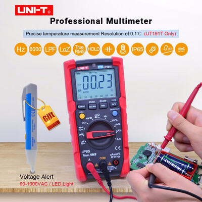 

UNI-T UT191E UT191T Professinal Digital Multimeter True RMS AC DC Voltage Ampere Ohm MeterIP65 waterproofdustproofACV LPFLoZ
