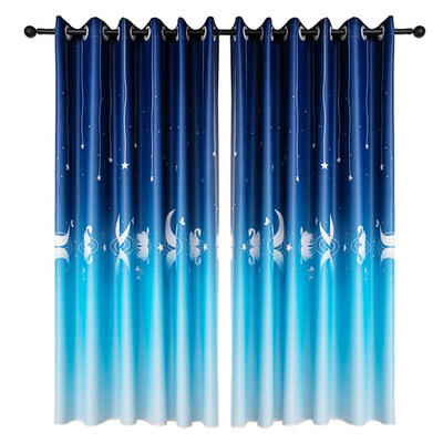 

Swan Printing Polyester Window Blinds Drapes Living Room Blackout Curtains