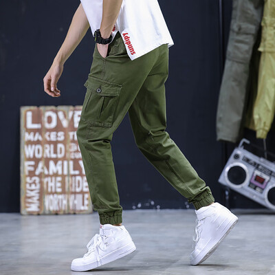 

Gobestart Mens Cool Summer Hot Leisure Pants Multi-Pocket Spring Overalls