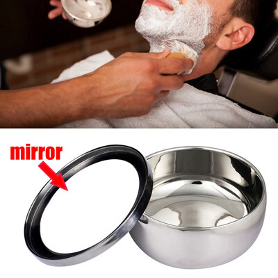 

〖Follure〗ZY Fashion Stainless Steel Double Layer Shaving Mug Lid Bowl Cup For Shave Brush