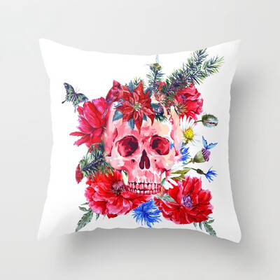 

Skull Linen Pillowcase Home Sofa Decoration A Variety Of Styles Optional