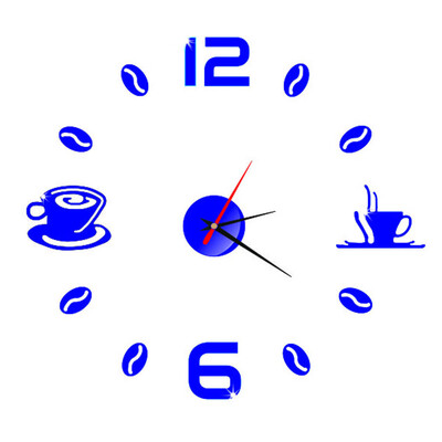 

Siaonvr Acrylic Modern DIY Wall Clock 3D Mirror Surface Sticker Home Office Decor-Purple