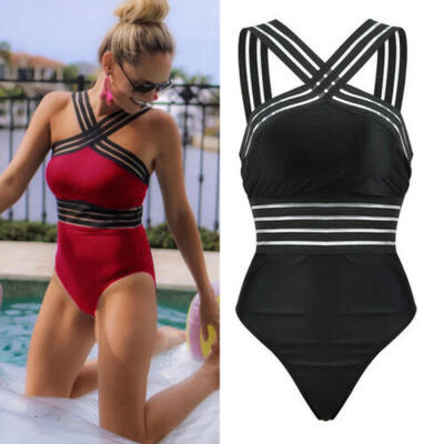 

Womens One-Piece Swimsuit Beachwear Swimwear Sporty Monokini Bikini Bodysuit