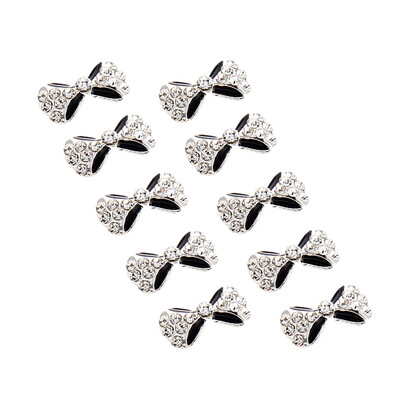 

10Pcs Crystal Bow Knot Multicolor Glitter 3D Nail Art decorationTotal